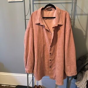 Shein Curve 5XL Corduroy Pink Flannel